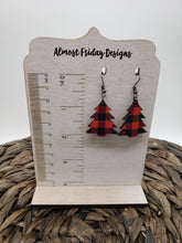 Load image into Gallery viewer, Wood Earrings - Christmas Tree - Christmas Tree Earrings - Leopard Print - Leopard Earrings - Statement Earrings - Animal Print