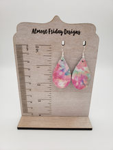 Load image into Gallery viewer, Genuine Leather Earrings - Teardrop - Halloween Earrings - Sugar Skulls - Skull and Bones - Skull - Bones - Statement Earrings