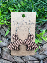 Load image into Gallery viewer, Wood Earrings - Bunny - Brown - Easter - Spring - Bunny Earrings - Rabbit - Easter Bunny - Sweater Design