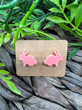 Load image into Gallery viewer, Acrylic Earrings - Bunny - Pastel - Coral - Easter - Spring - Bunny Earrings - Rabbit - Easter Bunny - Studs