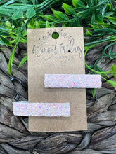 Load image into Gallery viewer, Faux Leather Hair Clip - Glitter Leather - Glitter - Light Pink - Hair Accessory - Alligator Clip