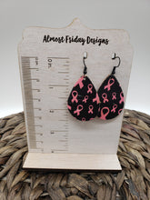 Load image into Gallery viewer, Genuine Leather Earrings - Snowflakes - Winter Earrings - Winter - Teardrop - White - Gray - Glitter