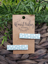 Load image into Gallery viewer, Genuine Leather Hair Clip - Dalmation - Animal Print - White - Dots - Spots - Hair Accessory - Alligator Clip