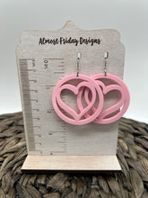 Load image into Gallery viewer, Acrylic Earrings - Hearts - Pink - Valentine's Day - Light Pink - Heart Earrings - Statement Earrings