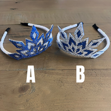 Load image into Gallery viewer, Faux Leather Crown - Glitter Leather - Glitter - Blue - White - Hair Accessory - Girl's Accessory