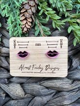 Load image into Gallery viewer, Acrylic Earrings - Lips - Studs - Mirror Studs - Valentine's Day - Glitter - Acrylic Studs - Pink Earrings