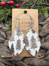 Load image into Gallery viewer, Genuine Leather Earrings - Leaf Cut - Christmas Tree - Christmas Tree Earrings - Leopard Print - Leopard Earrings - Statement Earrings - Animal Print
