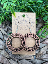 Load image into Gallery viewer, Wood Earrings - Circle - Hoops - Brown - Rattan - Sapele - Statement Earrings - Wood - Stained