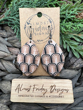 Load image into Gallery viewer, Genuine Leather Earrings - Black History Month - Leaf Cut - Rainbow Design - Tan - Black - Brown - Rainbow Earrings