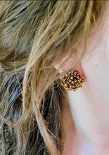Load image into Gallery viewer, Seed Bead Earrings - Bronze - Studs - Beaded Earrings - Large Studs - Beads - Statement Earrings