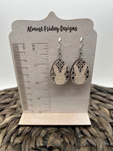 Load image into Gallery viewer, Wood Earrings - Bunny - Rattan - Rattan Egg - White - Easter - Spring - Bunny Earrings - Rabbit - Easter Bunny - Sweater Design