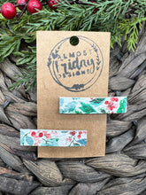 Load image into Gallery viewer, Genuine Leather Hair Clip - Holly - Christmas Holly - Holiday Hair Clips - Christmas Hair Clips - Red - White - Green - Hair Accessory - Alligator Clip