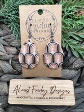 Load image into Gallery viewer, Genuine Leather Earrings - Black History Month - Teardrop - Rainbow Design - Tan - Black - Brown - Rainbow Earrings