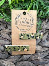 Load image into Gallery viewer, Genuine Leather Hair Clip - Leopard - Olive - Black - Tan - Animal Print - Hair Accessory - Alligator Clip
