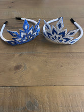 Load image into Gallery viewer, Faux Leather Crown - Glitter Leather - Glitter - Blue - White - Hair Accessory - Girl's Accessory