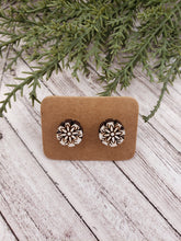 Load image into Gallery viewer, Wood Earrings - Stud Earrings - Snowflake - Winter Earrings - Studs