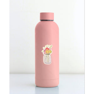 Sticker - Flowers - Foral - Daises - Mason Jar - Laptop - Tumbler