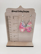 Load image into Gallery viewer, Genuine Leather Earrings - Mint - Teardrop - Statement Earrings
