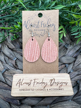 Load image into Gallery viewer, Genuine Leather Earrings - Peach - Fall Earrings - Textured Leather - Teardrop - Peach Earrings - Statement Earrings
