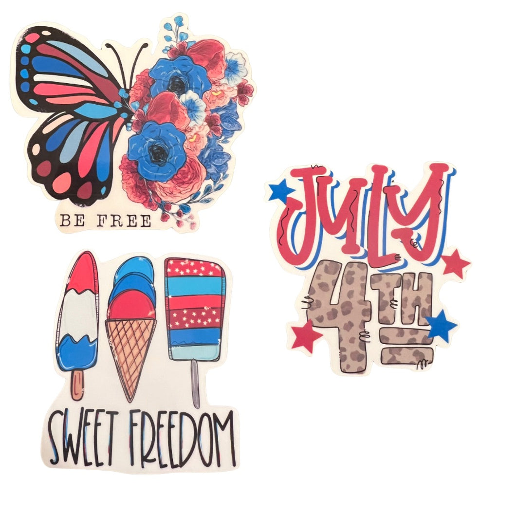 Sticker - Summer - 4th of July - Sweet Freedom - Be Free - Freedom - July 4th - Happy 4th - USA - Leopard - Day Drinkin' - Laptop - Tumbler