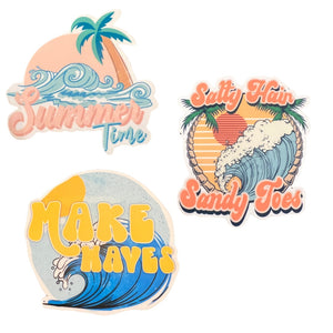 Sticker - Summer - Make Waves - Summer Time - Salty Hair Sandy Toes - Laptop - Tumbler