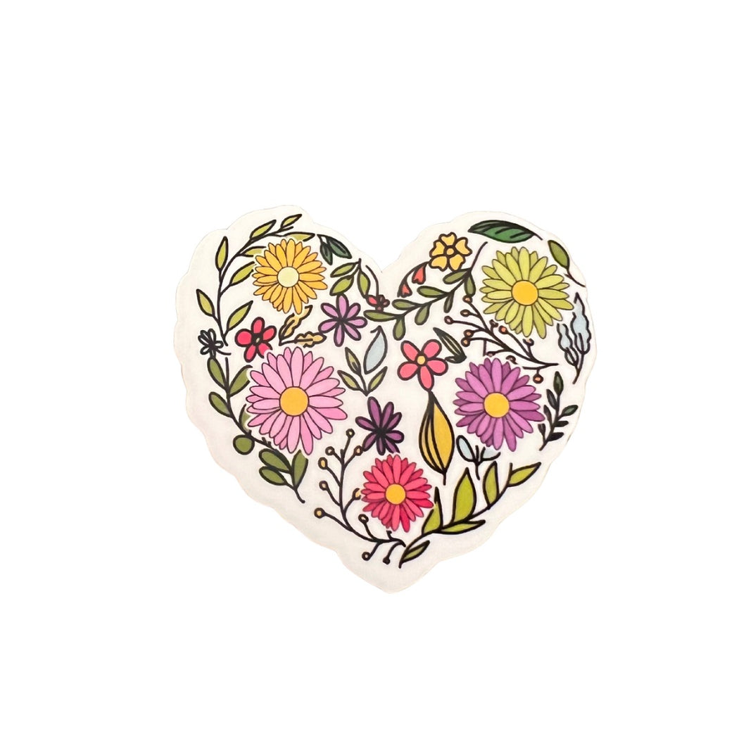 Sticker - Flowers - Foral - Heart - Laptop - Tumbler