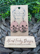 Load image into Gallery viewer, Wood Earrings - Eggs - Sapele - Easter Eggs - Spring - Egg - Flowers - Floral - Statement Earrings
