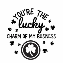 Load image into Gallery viewer, Sticker - Business - Happy Mail - Gold Transparent - St. Patricks Day - Lucky Charm - Gold Glitter - Scallop Rainbow - Clover - Shamrock
