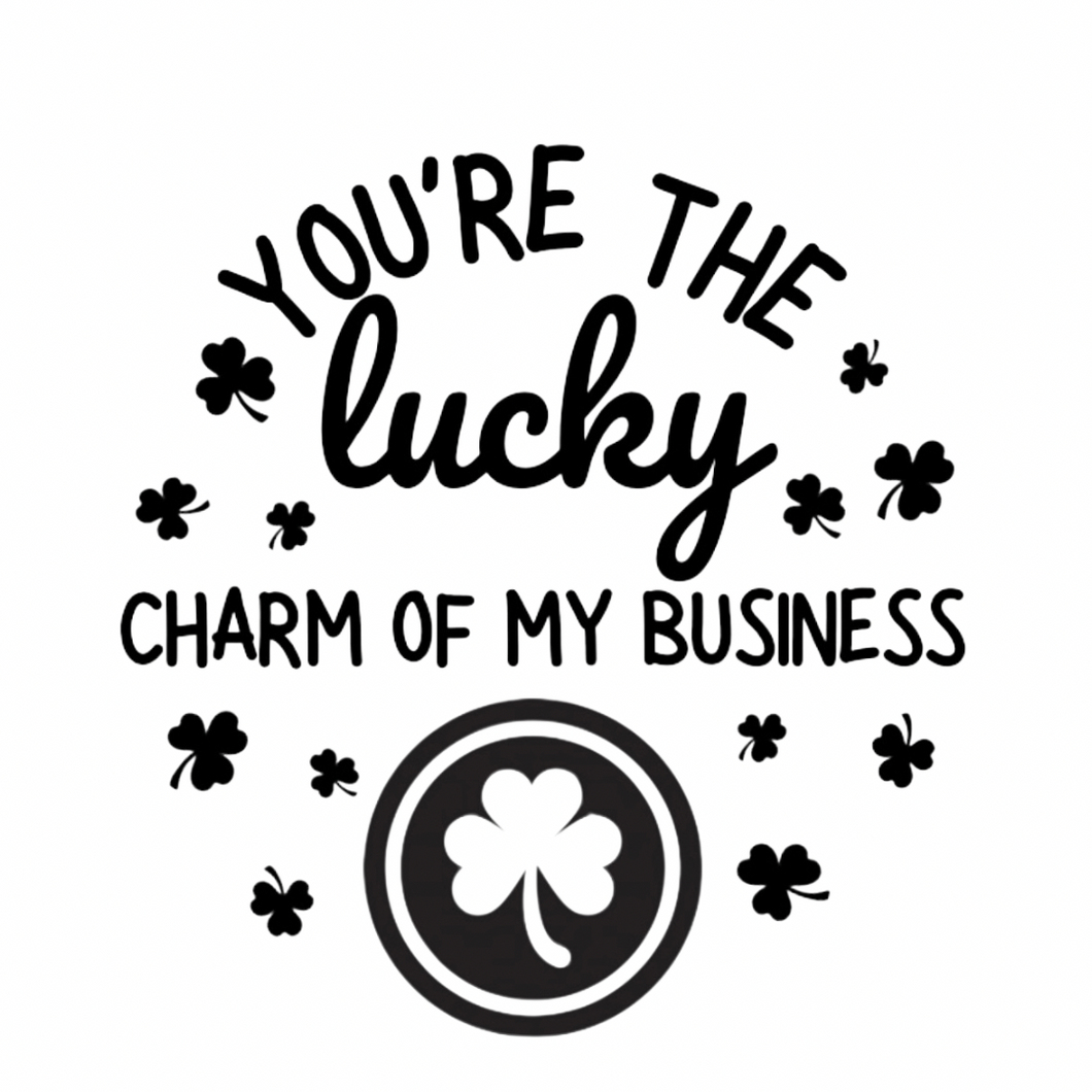 Sticker - Business - Happy Mail - Gold Transparent - St. Patricks Day - Lucky Charm - Gold Glitter - Scallop Rainbow - Clover - Shamrock