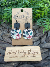 Load image into Gallery viewer, Genuine Leather Earrings - Black - Tan - Pink - Green - Leopard - Animal Print - Neutral - Wood - Flower - Lily - Square - Statement Earrings
