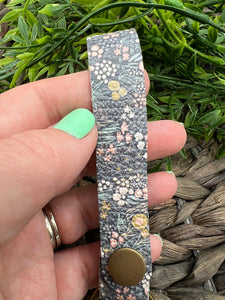 Genuine Leather Key Chain Wristlet - Genuine Leather Accessories - Key Wristlet - Blue - Pink - White - Green - Key Chain - Flowers - Spring Flowers - Floral