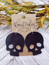 Load image into Gallery viewer, Genuine Leather Earrings - Halloween Earrings - Skulls - Day of the Dead - Skull Earrings
