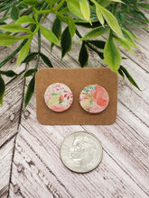 Load image into Gallery viewer, Glass Dome Christmas Studs - Stud Earrings - Pink Leopard - Leopard Studs
