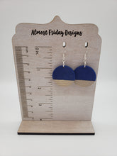 Load image into Gallery viewer, Wood and Resin Earrings - Oval - Yellow - Gray - Statement Earrings - Pantone&#39;s Colors of the Year
