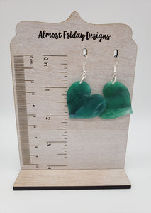 Acrylic Earrings - Heart Earrings - Tortoise Shell - Statement Earrings - Valentine's Day