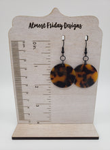 Load image into Gallery viewer, Acrylic Earrings - Circle Earrings - Tortoise Shell - Statement Earrings - Round
