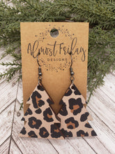 Load image into Gallery viewer, Wood Earrings - Christmas Tree - Christmas Tree Earrings - Leopard Print - Leopard Earrings
