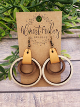Load image into Gallery viewer, Wood Earrings - Natural Wood - Hoop Earrings - Walnut - Hoops
