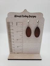 Load image into Gallery viewer, Wood Earrings - Oval- Statement Earrings -Statement Earrings - Walnut
