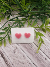 Load image into Gallery viewer, Acrylic Earrings - Hearts - Studs - Heart Studs - Valentine&#39;s Day - Acrylic Studs - Pink Earrings
