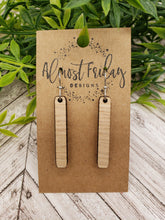 Load image into Gallery viewer, Wood Earrings - Bar - White Oak - Statement Earrings - Bar Earrings - Wooden Earrings
