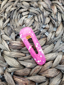 Hair Clip - Resin Clip - Pink - Hair Accessory - Girl's Hair Accessory  - Alligator Clip - Glitter Hair Clip