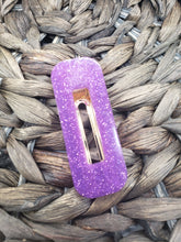 Load image into Gallery viewer, Hair Clip - Resin Clip - Purple - Hair Accessory - Girl&#39;s Hair Accessory  - Dark Purple - Alligator Clip - Purple Glitter

