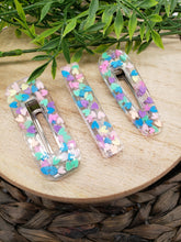 Load image into Gallery viewer, Hair Clip - Resin Clip - Hearts - Pastel Hearts - Rainbow - Hair Accessory - Girl&#39;s Hair Accessory  - Alligator Clip - Glitter Hair Clip
