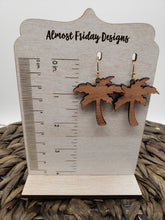 Load image into Gallery viewer, Wooden Earrings - Palm Tree - White Oak - Wood - Summer - Statement Earrings
