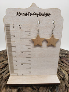 Genuine Leather Earrings - Gold- Metallic - Mini Stars - Patriotic Earrings - Champagne Gold - Stars - 4th of July - Independence Day - USA - Olympics