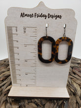 Load image into Gallery viewer, Acrylic Earrings - Oval Cut Out Earrings - Tortoise Shell - Statement Earrings

