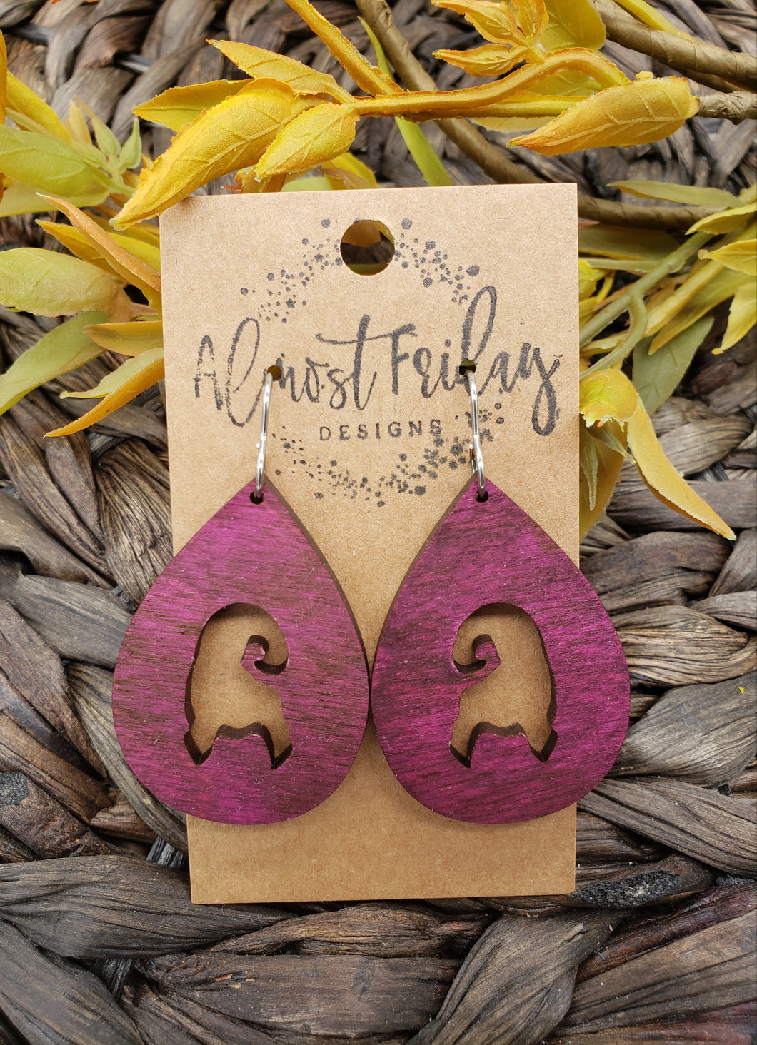 Wood Earrings - Halloween Earrings - Pocus - Mary - Statement Earrings - Purple Earrings - Halloween - Sanderson Earrings