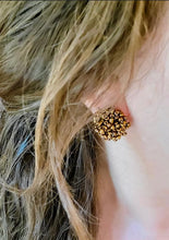Load image into Gallery viewer, Seed Bead Earrings - Black - Studs - Beaded Earrings - Large Studs - Beads - Statement Earrings
