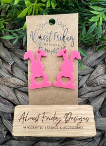 Acrylic Earrings - Bunny - Pink - Easter - Spring - Bunny Earrings - Rabbit - Easter Bunny